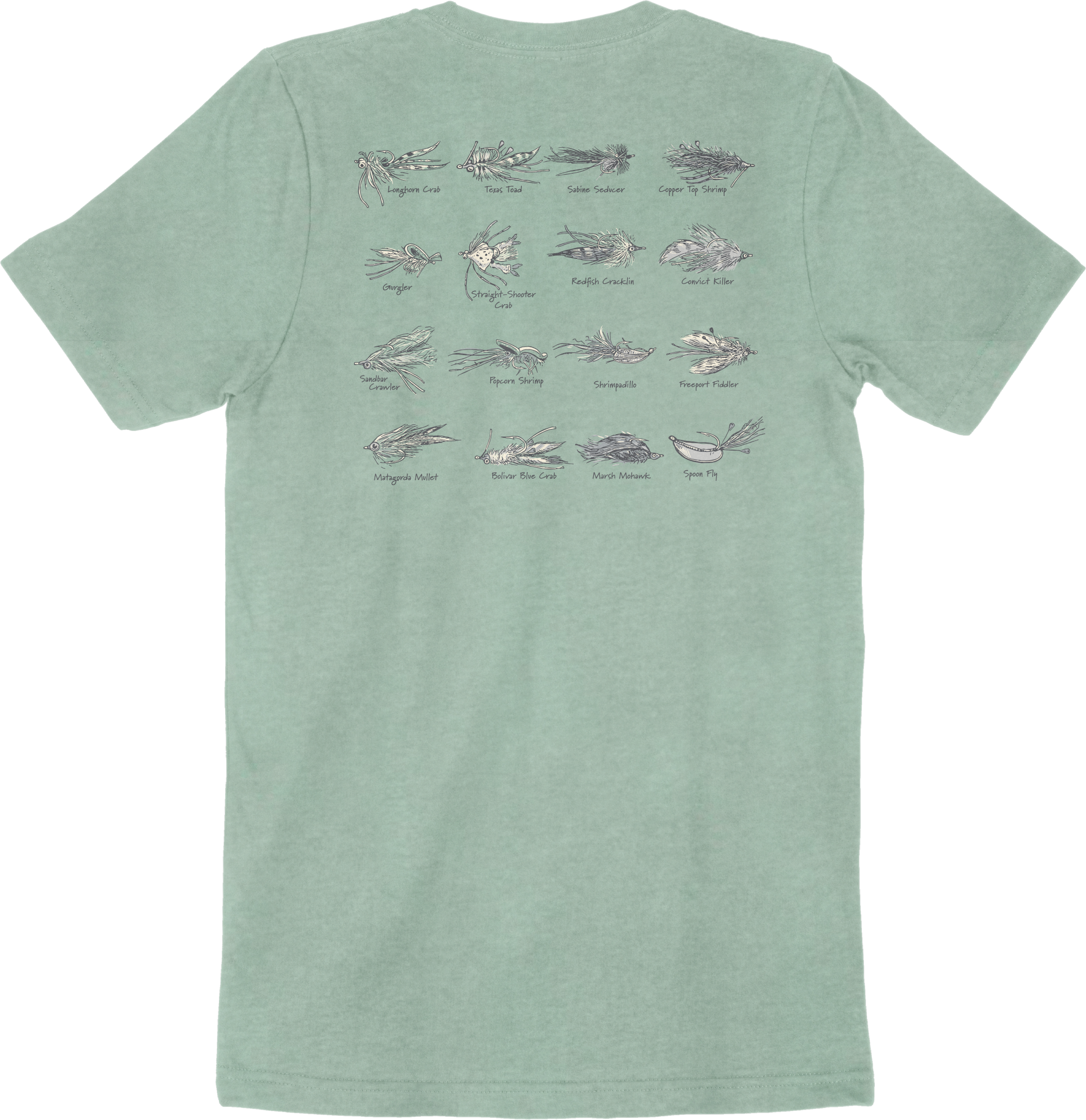 Sight Cast Fishing Company Saltwater Fly Chart T Shirt